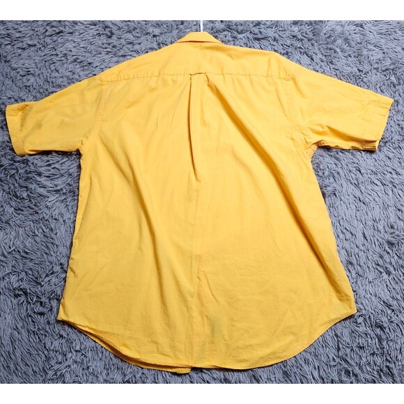 Vintage Nautica Shirt Men XL Bright Yellow Short Sleeve Sailing Button Up Down - Picture 2 of 10